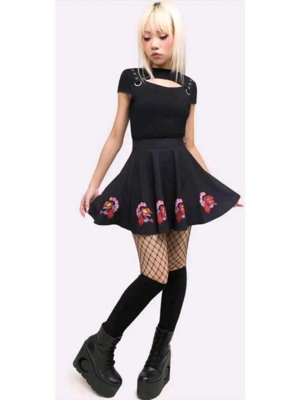 Killstar Powerpuff Girls HIM Oh So Evil Skater Skirt Women's Size XS NEW